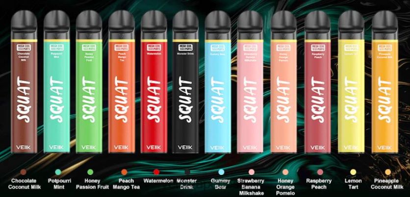 FLT08X54 mitu maitset VEIIK Squat Mesh 1800 pihustust ühekordne vape pen 10tk - VEIIK E Liquid